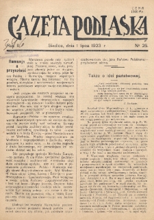 Gazeta Podlaska. R. 2 (1923), nr 25 (1 lipca)