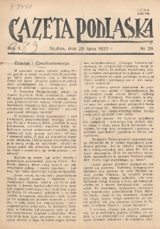 Gazeta Podlaska. R. 2 (1923), nr 29 (29 lipca)