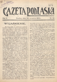 Gazeta Podlaska. R. 2 (1923), nr 38 (30 września)