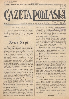 Gazeta Podlaska. R. 2 (1923), nr 43 (4 listopada)