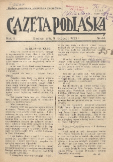 Gazeta Podlaska. R. 2 (1923), nr 44 (11 listopada)
