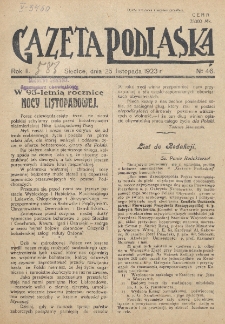 Gazeta Podlaska. R. 2 (1923), nr 46 (25 listopada)