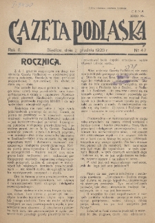 Gazeta Podlaska. R. 2 (1923), nr 47 (2 grudnia)