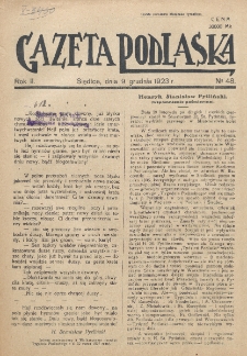 Gazeta Podlaska. R. 2 (1923), nr 48 (9 grudnia)