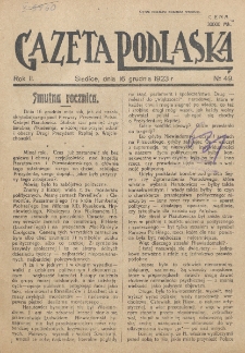 Gazeta Podlaska. R. 2 (1923), nr 49 (16 grudnia)