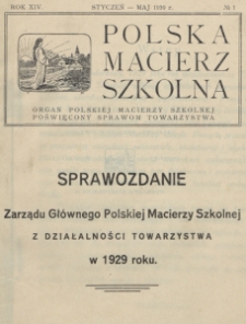 Polska Macierz Szkolna. R. 14, nr 1 (1930)
