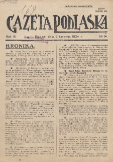 Gazeta Podlaska. R. 3 (1924), nr 14 (6 kwietnia)