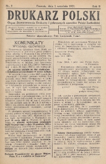 Drukarz Polski : organ Stowarzyszenia Drukarzy i Pokrewnych Zawodów Polski Zachodniej. R. 3, nr 9 (1927)