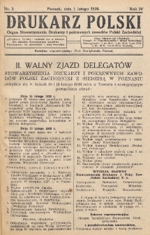 Drukarz Polski : organ Stowarzyszenia Drukarzy i Pokrewnych Zawodów Polski Zachodniej. R. 4, nr 2 (1928)