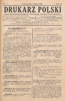 Drukarz Polski : organ Stowarzyszenia Drukarzy i Pokrewnych Zawodów Polski Zachodniej. R. 4, nr 7 (1928)