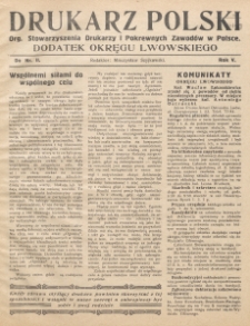 Drukarz Polski : organ Stowarzyszenia Drukarzy i Pokrewnych Zawodów Polski Zachodniej. R. 5, doddatek do nr 11 (1929)