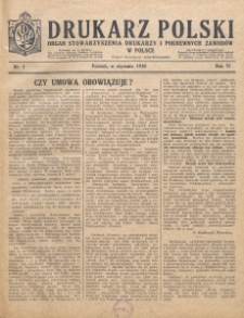 Drukarz Polski : organ Stowarzyszenia Drukarzy i Pokrewnych Zawodów Polski Zachodniej. R. 6, nr 1 (1930)