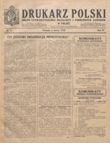 Drukarz Polski : organ Stowarzyszenia Drukarzy i Pokrewnych Zawodów Polski Zachodniej. R. 6, nr 3 (1930)