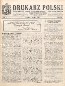 Drukarz Polski : organ Stowarzyszenia Drukarzy i Pokrewnych Zawodów Polski Zachodniej. R. 7, nr 12 (1931)