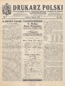 Drukarz Polski : organ Stowarzyszenia Drukarzy i Pokrewnych Zawodów Polski Zachodniej. R. 8, nr 1 (1932)