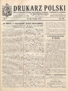 Drukarz Polski : organ Stowarzyszenia Drukarzy i Pokrewnych Zawodów Polski Zachodniej. R. 8, nr 9 (1932)