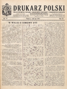 Drukarz Polski : organ Stowarzyszenia Drukarzy i Pokrewnych Zawodów Polski Zachodniej. R. 11, nr 12 (1935)