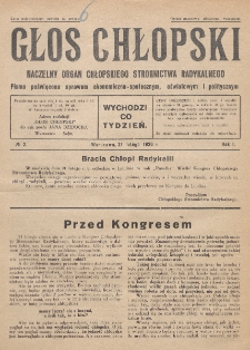 Głos Chłopski : naczelny organ Chłopskiego Stronnictwa Radykalnego. R. 1, nr 2 (1926)