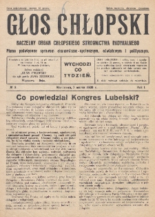 Głos Chłopski : naczelny organ Chłopskiego Stronnictwa Radykalnego. R. 1, nr 3 (1926)