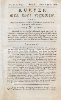 Kuryer dla Płci Piękney czyli Dziennik Literaturze, Kunsztom, Nowościom i Modom Poświęcony. R. 1 , t. 1, nr 2 (4 stycznia 1823)