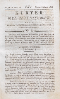 Kuryer dla Płci Piękney czyli Dziennik Literaturze, Kunsztom, Nowościom i Modom Poświęcony. R. 1 , t. 1, nr 6 (13 stycznia 1823)