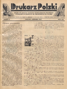 Drukarz Polski : organ Stowarzyszenia Drukarzy i Pokrewnych Zawodów Polski Zachodniej. R. 13, nr 6 (1937)