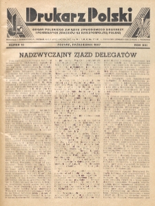 Drukarz Polski : organ Stowarzyszenia Drukarzy i Pokrewnych Zawodów Polski Zachodniej. R. 13, nr 10 (1937)