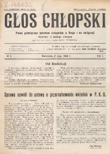 Głos Chłopski : naczelny organ Chłopskiego Stronnictwa Radykalnego. R. 1, nr 5 (1926)