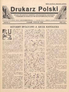 Drukarz Polski : organ Stowarzyszenia Drukarzy i Pokrewnych Zawodów Polski Zachodniej. R. 14, nr 8 (1938)
