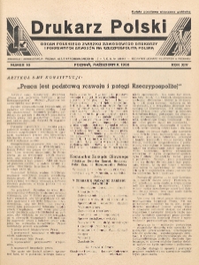 Drukarz Polski : organ Stowarzyszenia Drukarzy i Pokrewnych Zawodów Polski Zachodniej. R. 14, nr 10 (1938)