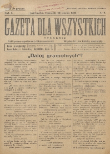 Gazeta dla Wszystkich : miesięcznik polityczno-społeczno-ekonomiczny. R. 2, nr 5 (28 marca 1926)