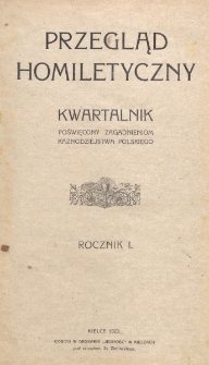 Przegląd Homiletyczny. R. 1 (1923), nr 1