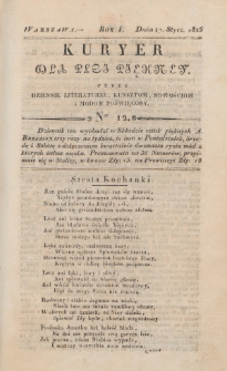 Kuryer dla Płci Piękney czyli Dziennik Literaturze, Kunsztom, Nowościom i Modom Poświęcony. R. 1 , t. 1, nr 12 (27 stycznia 1823)