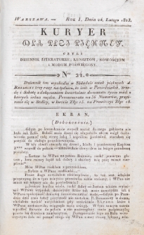 Kuryer dla Płci Piękney czyli Dziennik Literaturze, Kunsztom, Nowościom i Modom Poświęcony. R. 1 , t. 1, nr 24 (24 lutego 1823)