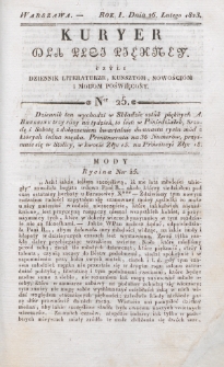Kuryer dla Płci Piękney czyli Dziennik Literaturze, Kunsztom, Nowościom i Modom Poświęcony. R. 1 , t. 1, nr 25 (26 lutego 1823)