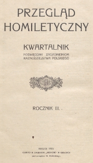 Przegląd Homiletyczny. R. 3 (1925), nr 1