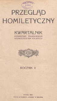 Przegląd Homiletyczny. R. 5 (1927), nr 1