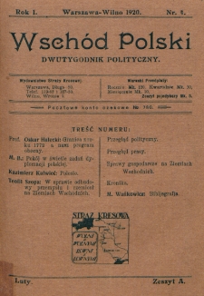 Wschód Polski : dwutygodnik polityczny. R. 1, nr 4 (1919)