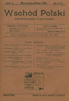 Wschód Polski : dwutygodnik polityczny. R. 1, nr 6/7 (1919)