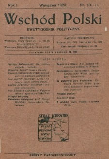 Wsch&oacute;d Polski : dwutygodnik polityczny. R. 1, nr 10/11 (1919)