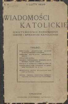 Wiadomości Katolickie. R. 5, nr 6 (1928)