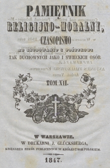 Pamiętnik Religijno-Moralny. 1847, nr 12