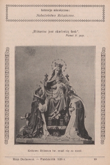 R&oacute;ża Duchowna : czasopismo miesięczne, poświęcone czci N. P. Maryi Kr&oacute;lowej R&oacute;żańca św. Rok 25 (październik 1926)
