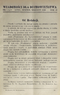 Wiadomości dla Duchowieństwa : organ Związku Kapłan&oacute;w "Unitas". Rok 15, nr 7/8/9 (1928)