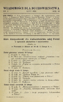 Wiadomości dla Duchowieństwa : organ Związku Kapłan&oacute;w "Unitas". Rok 18, nr 2 (1931)