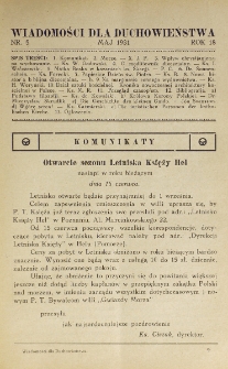 Wiadomości dla Duchowieństwa : organ Związku Kapłan&oacute;w "Unitas". Rok 18, nr 5 (1931)
