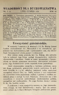 Wiadomości dla Duchowieństwa : organ Związku Kapłan&oacute;w "Unitas". Rok 18, nr 7/8 (1931)