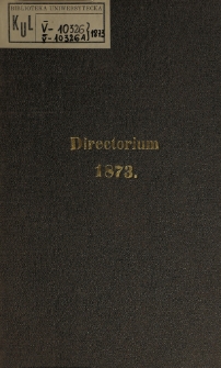 Directorium Admodum Reverend ac Vener. Conventus Ordinis S. P. Aurelii Augustini Eremitarum Veterobrunae Existentium pro Anno 1873