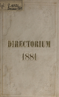 Directorium Admodum Reverend ac Vener. Conventus Ordinis S. P. Aurelii Augustini Eremitarum Veterobrunae Existentium pro Anno 1881