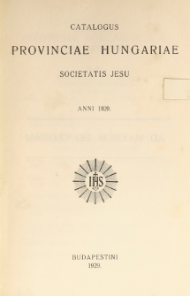 Catalogus Provinciae Hungariae Societatis Jesu 1929